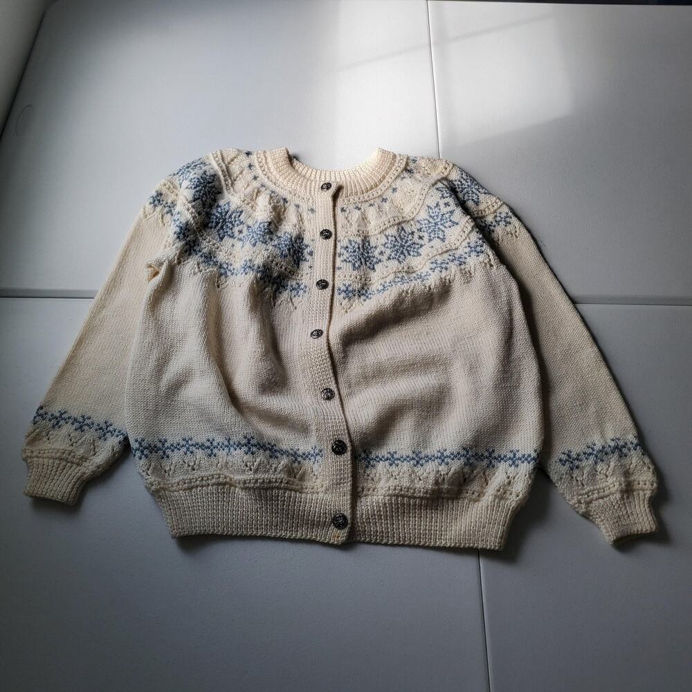 Dale Of Norway Cardigan Sweater Womens Large Wool Nordic Ski Fair Isle Knit